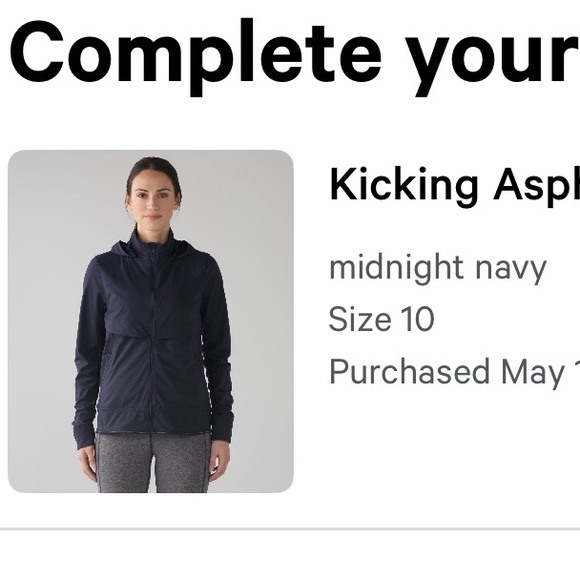 Women’s Lululemon Kicking Asphalt Jacket Sz 10 Midnight Navy - Picture 1 of 10